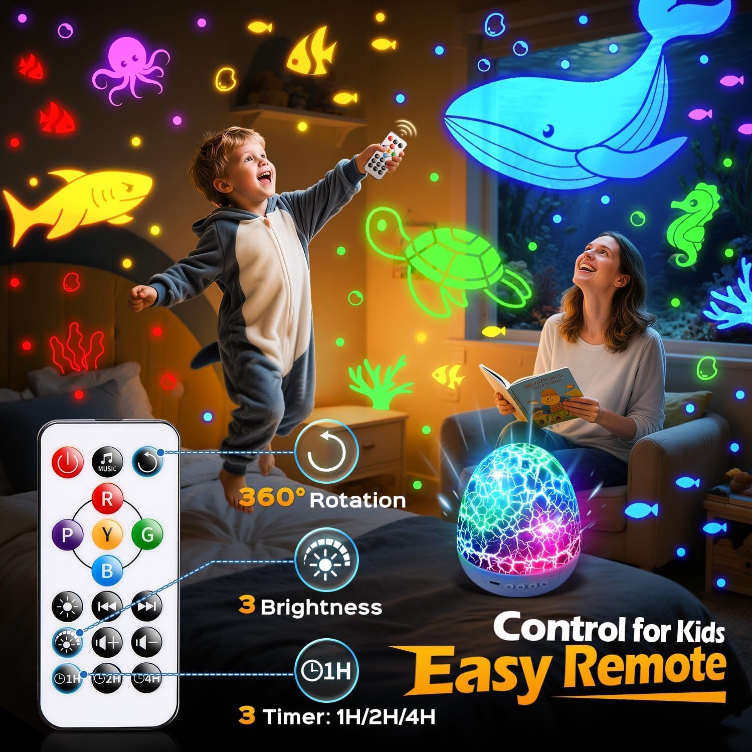Truck Toy for Boys,6 Films+15 Sounds Construction Excavator Light Projector