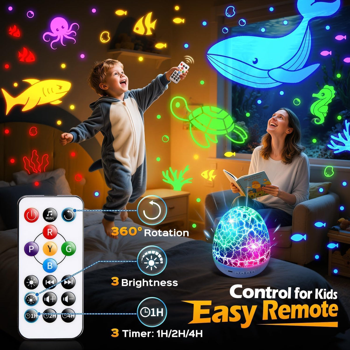 Truck Toy for Boys,6 Films+15 Sounds Construction Excavator Light Projector