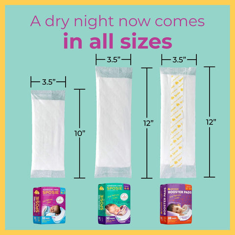 Sposie Overnight Diaper Booster Pads with Adhesive, Size 2T-5T, 84 Ct