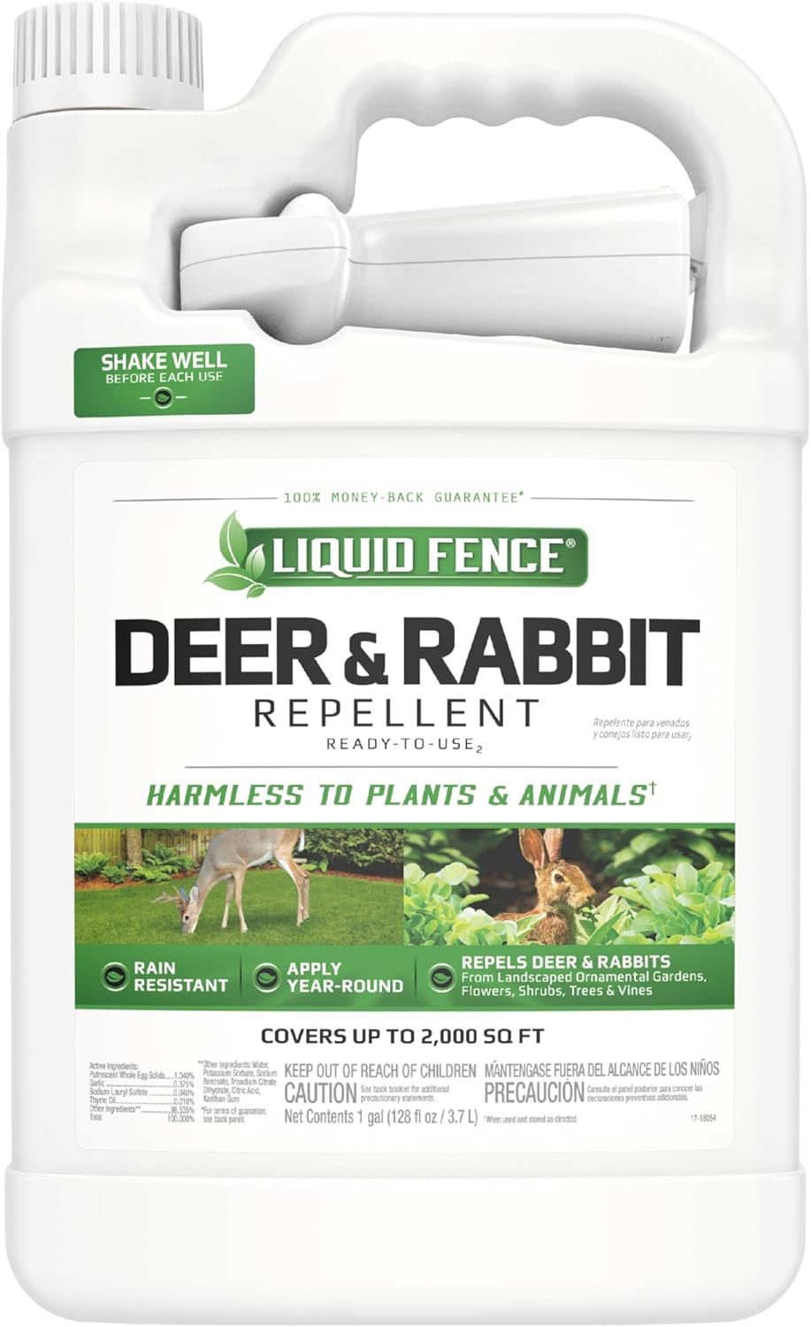 Liquid Fence Deer and Rabbit Repellent Ready-to-Use Spray, 1 Gallon
