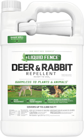 Liquid Fence Deer and Rabbit Repellent Ready-to-Use Spray, 1 Gallon