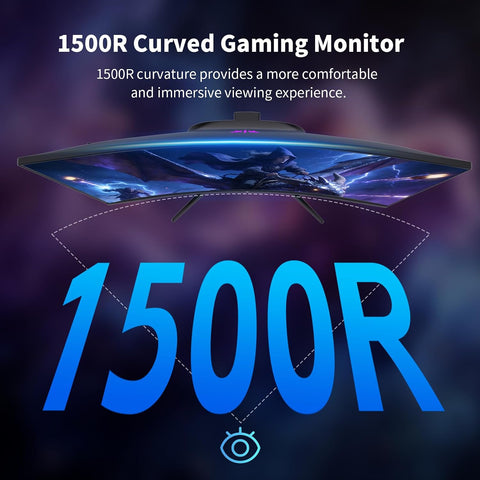 KTC 27 Inch Curved Gaming Monitor, 1440P QHD 144Hz 1500R PC Monitor, H27S5C