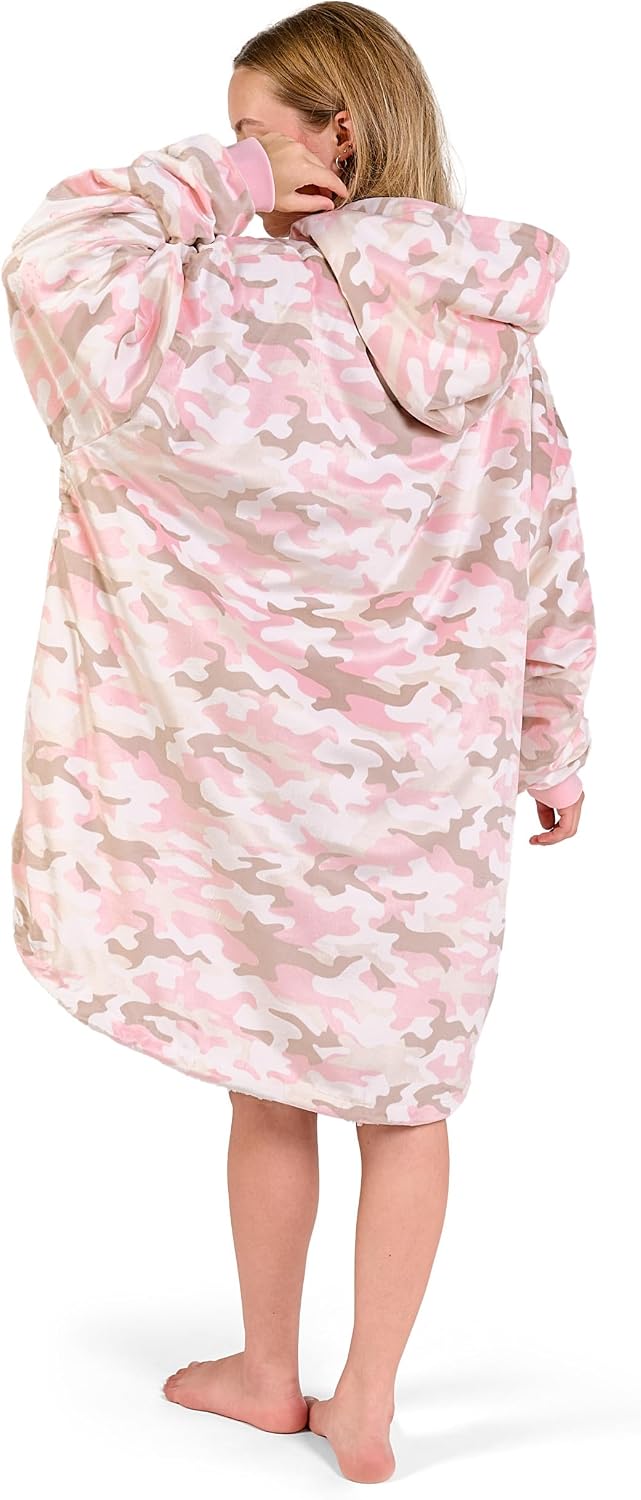 Bare Home Wearable Blanket Hoodie - Soft Plush Sherpa - Warm and Cozy - Oversized Wearable Blanket