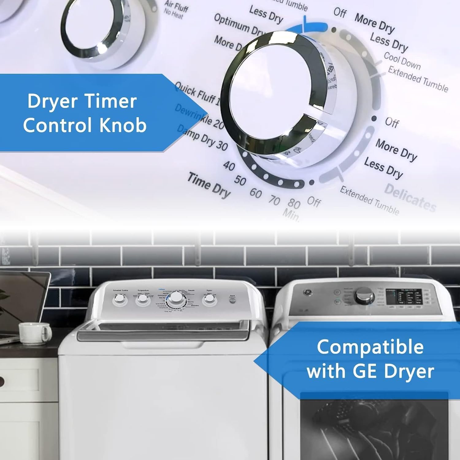 WE01X24552 Dryer Timer Control Knob Replacement Compatible with GE General Electric Dryer Knob Replacement Models GTD33EASK0WW GTD42EASJ2WW GTD45EASJ2WS GTD42EASJ0WW GTD42GASJ2WW