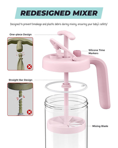 Borosilicate Glass Breast Milk Pitcher with Upgraded Mixer, 32oz