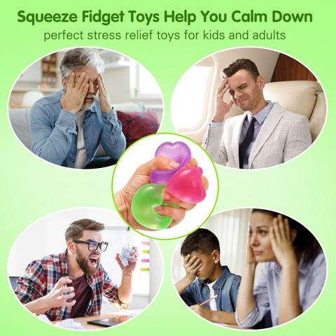 4 Stress Cube Glow in The Dark, Slow Rising Squishy Fidget Toys for Adults