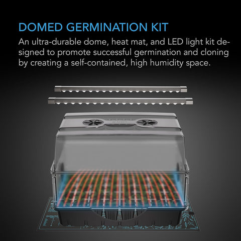 AC Infinity Humidity Dome Kit 5x8 w/ LED Grow Lights & Seedling Heat Mat