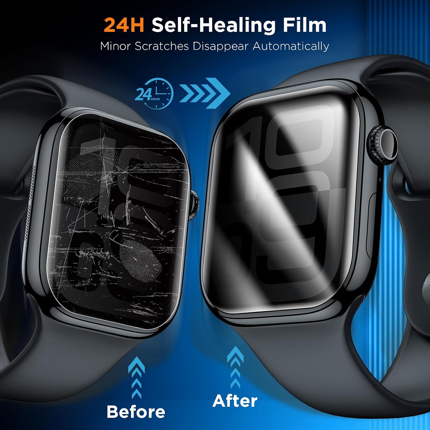 LK 4Pack for Apple Watch Series 11/10 46mm Privacy Screen Protector