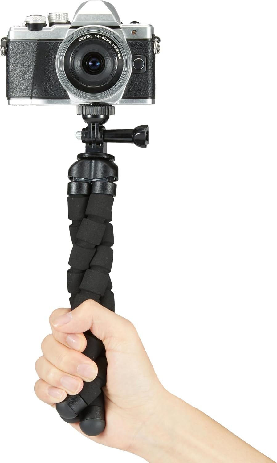Amazon Basics Portable and Flexible Tripod with Wireless Remote and Smartphone Clamp, 10-inch, Black