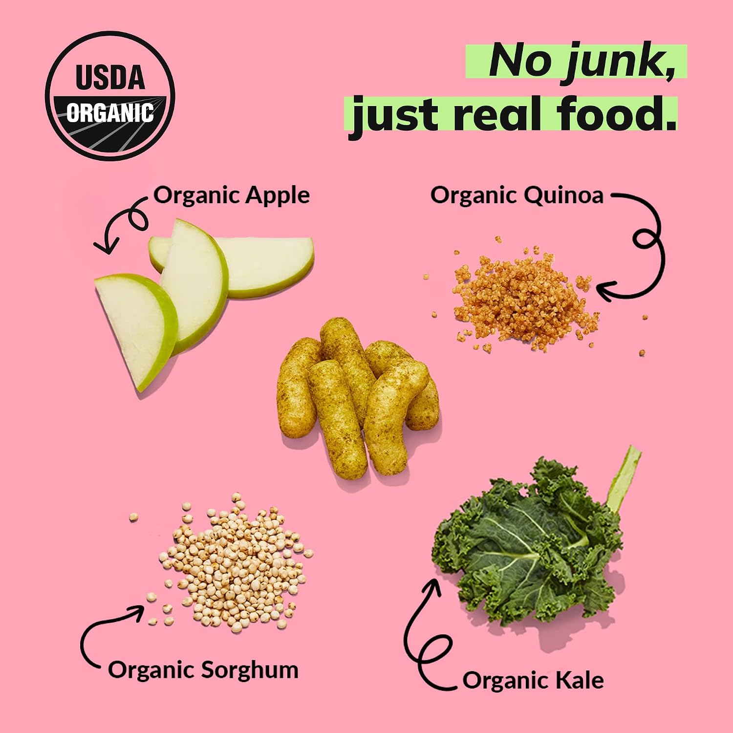 Little Spoon Kale Apple Meltable Baby Puffs, 1 Oz Bag, 4 Pack