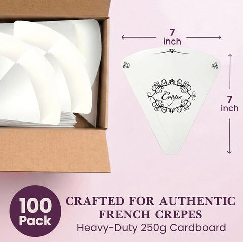 Friteshop Elegant Victorian French Crepe Holder, Regular 7x7 in - 100 Pack