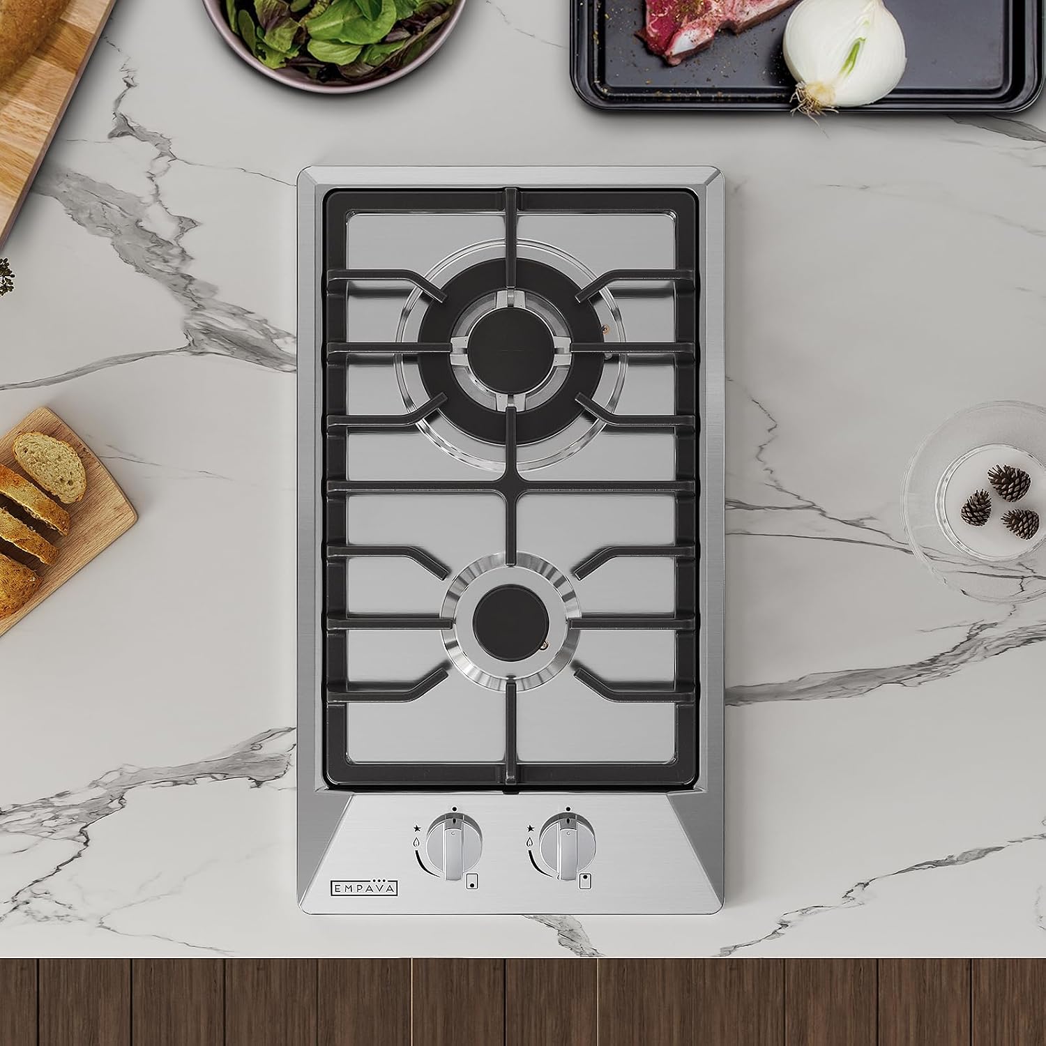 Empava 12 in. Gas Stove Cooktop with 2 Italy Sabaf Sealed Burners