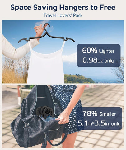 10 Pcs Travel Hangers, Cruise Ship Essentials Foldable Hangers Plastic Travel Essentials, Portable Cruises Must Haves 2026 for Skirt, Suitcase, RV Camping Airplane Europe Vacation Essential, Black