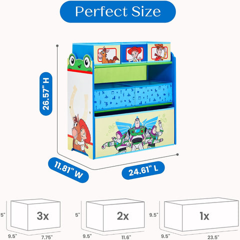 Delta Children - Toy Story Design & Store 6 Bin Toy Storage Organizer - Greenguard Gold Certified, Blue