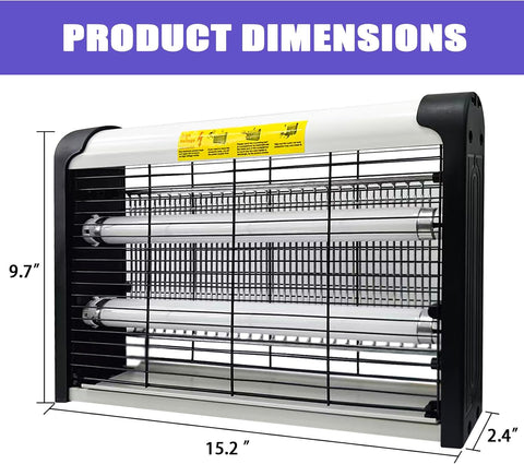 20W Electric Indoor Bug Zapper, Mosquito Trap with UV Light, Insect Killer Eliminator for Home, Office, Restaurant