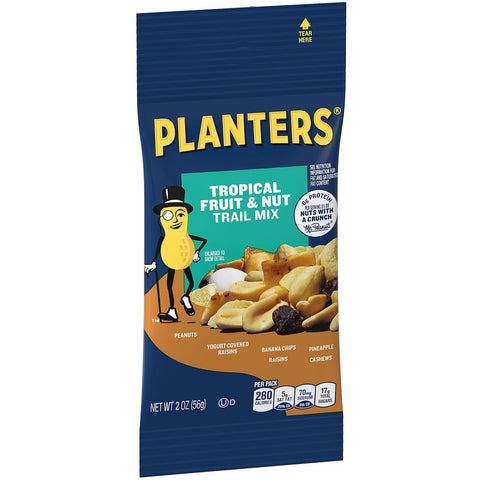PLANTERS Fruit and Nut Trail Mix, 2 oz Single Serve Bags (Pack of 72) - Trail Mix Snack Pack for On the Go Snacking - Great After School , Movie or Active Lifestyle Snack - Kosher Snack