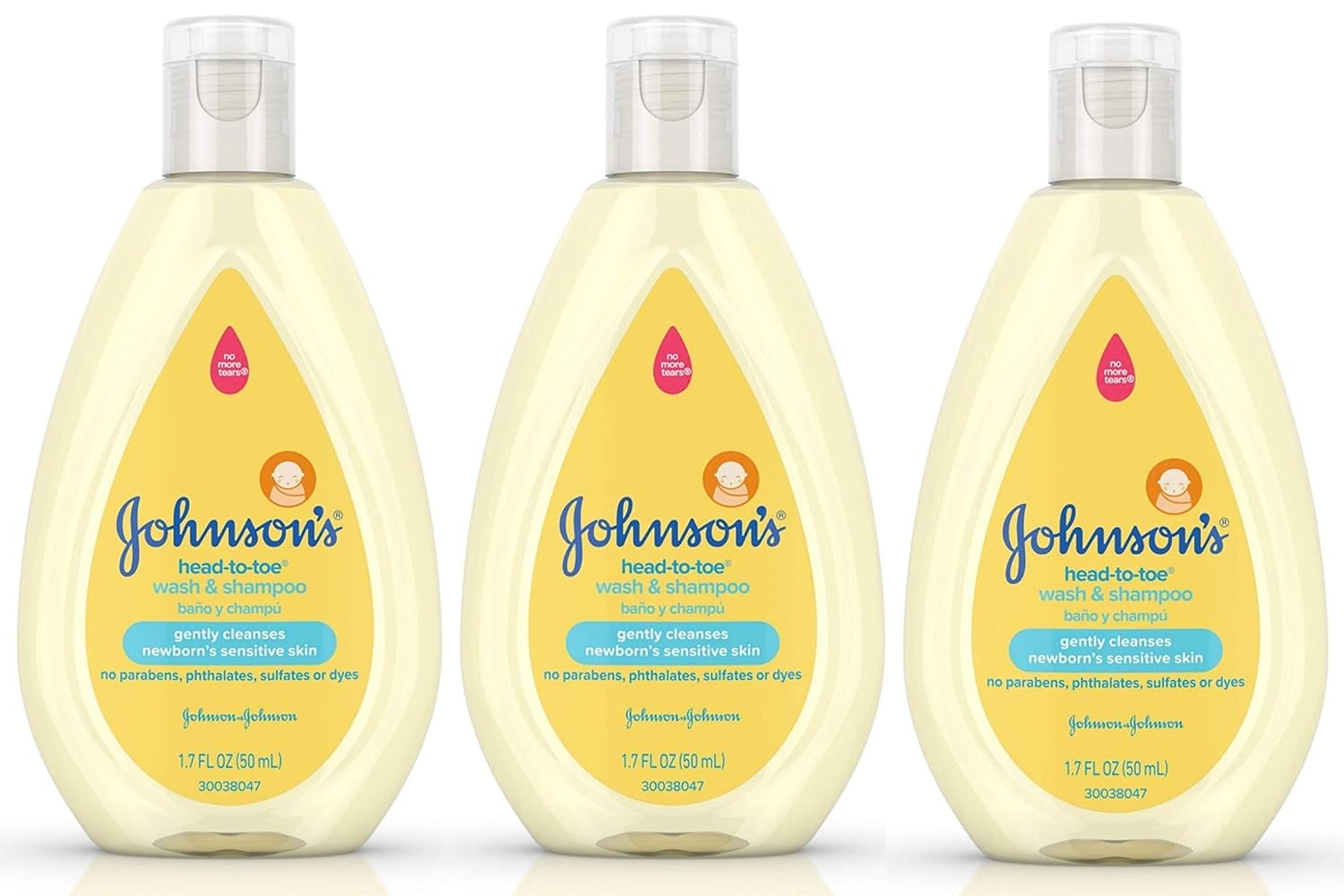 Johnsons Baby Head To Toe Wash And Shampoo 3 pack 1.7 Ounce Each
