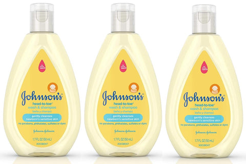 Johnsons Baby Head To Toe Wash And Shampoo 3 pack 1.7 Ounce Each