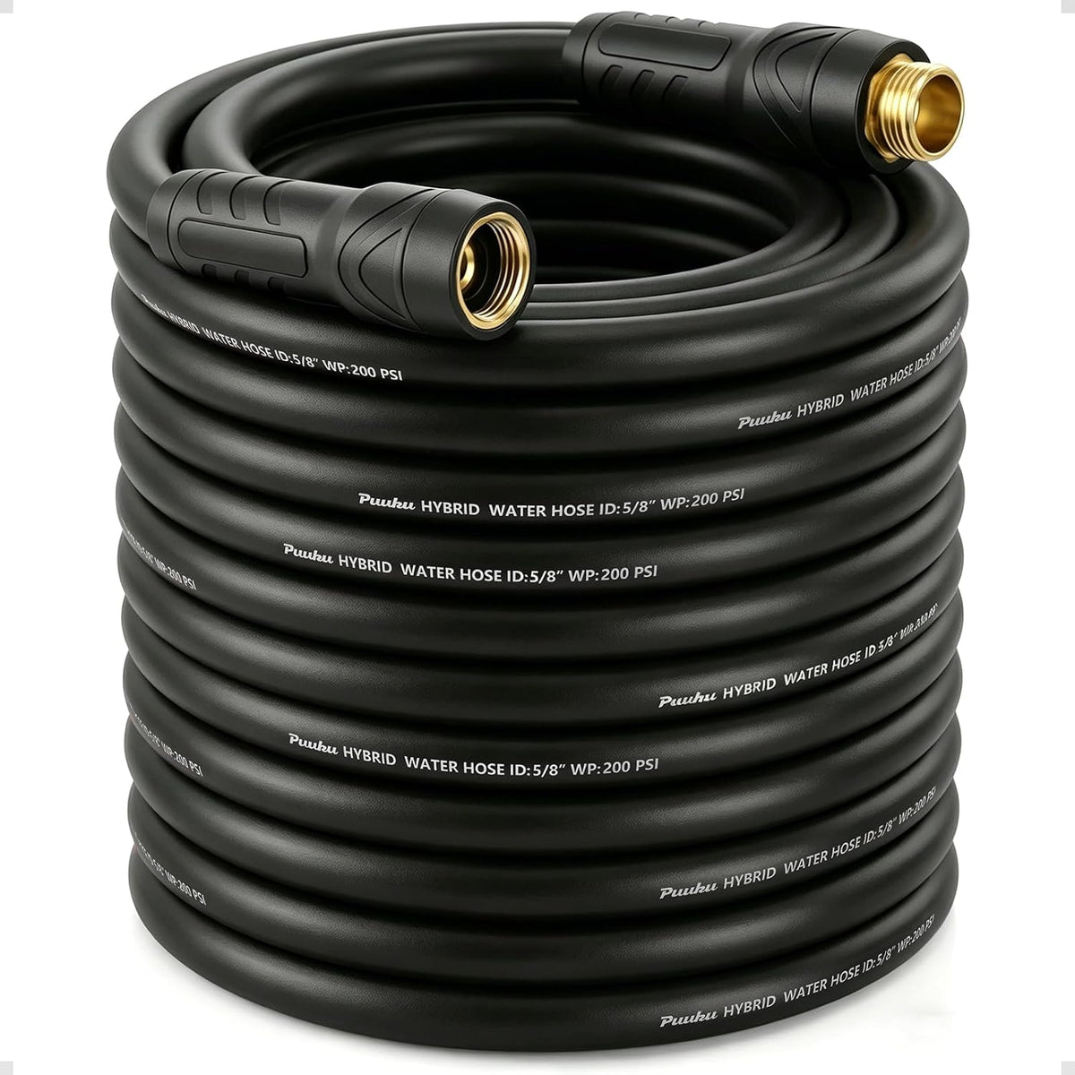 Garden Hose 100ft x 5/8", NON-EXPANDABLE Heavy Duty Premium Flexible Hose
