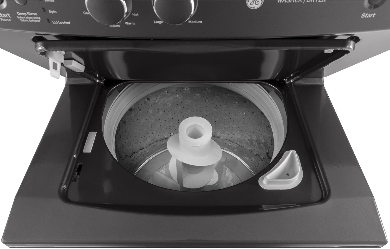 GE GUD27GSPMDG Spacemaker Series 27 Inch Gas Laundry Center with 3.8 cu. ft. Washer Capacity in Diamond Gray
