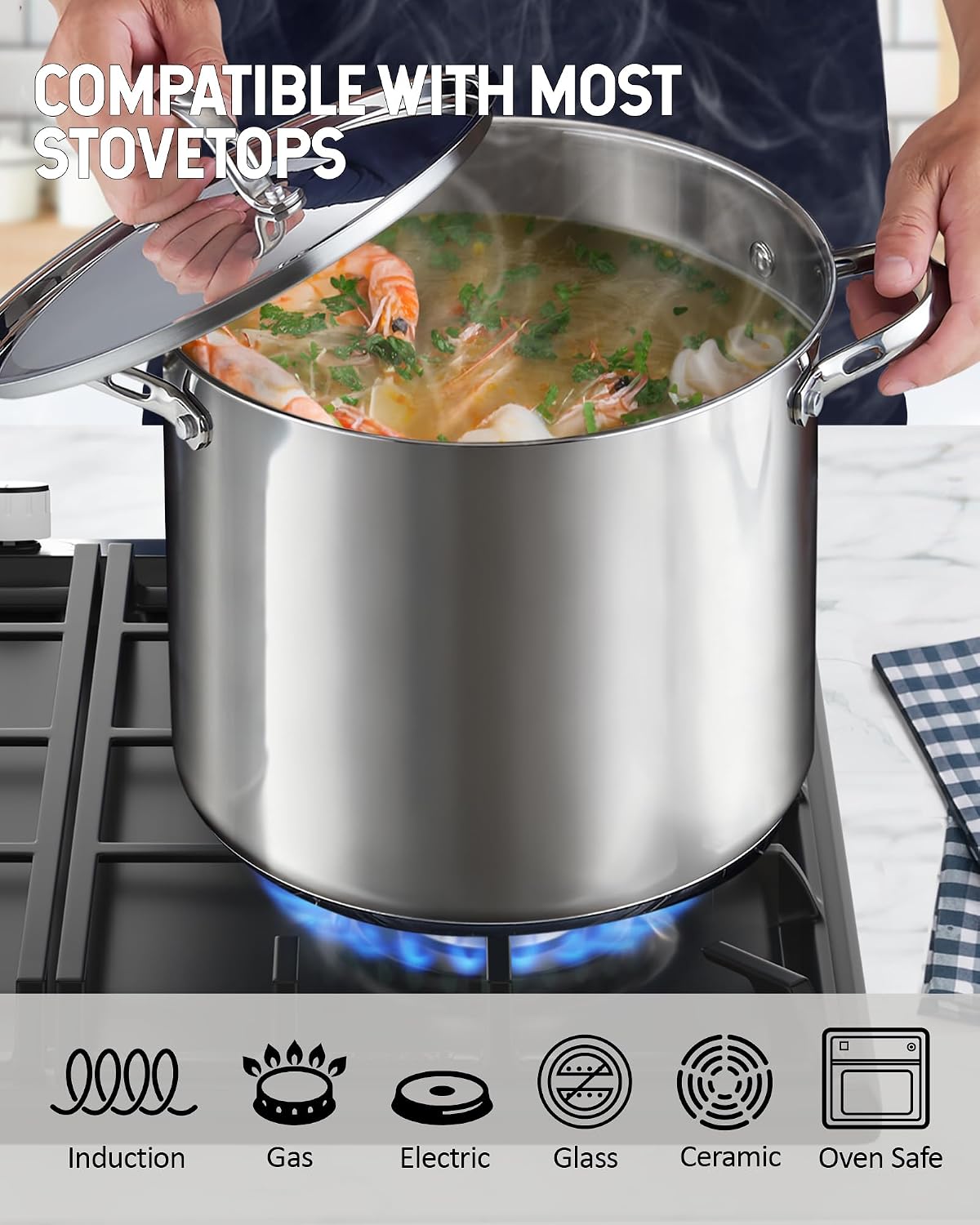 Cooks Standard 16 Quart Extra Large Soup Pot - Induction Cookware