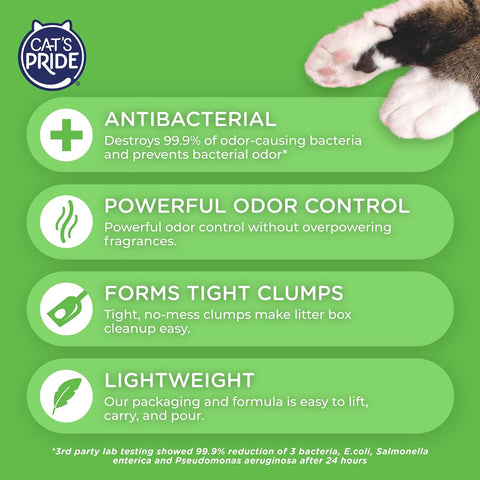 Cat's Pride Antibacterial Litter, Odor-Eliminating Scented 12lb