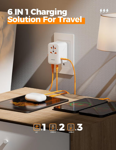 TESSAN Universal Travel Adapter 100W GaN