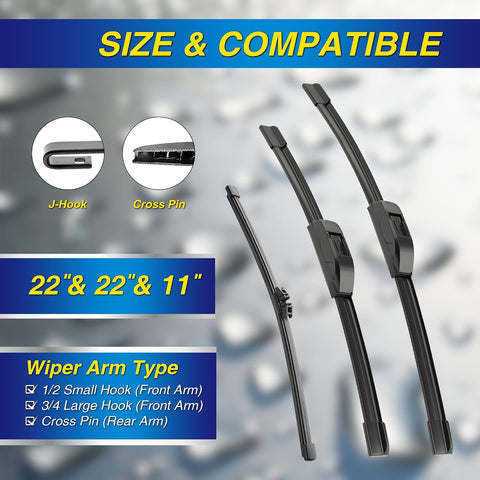 5 PLUS Silicone Windshield Wipers Fits Ford Expedition 2018-2024 (3 PACK)