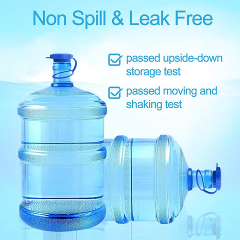 Xaxuqtu【5 PCS】3 & 5 Gallon Water Jug Cap, Upgrade Reusable Replacement Caps, Non Spill Lids for 55mm Water Bottle