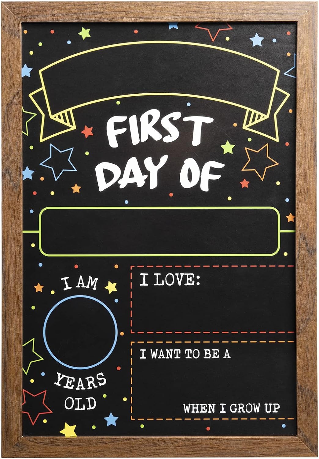 First Day Last Day of School Double Sided Sign with Frame (Reusable Dry Erase Board for Liquid Chalk Markers - 9.17" x 13.27") | Double Sided and Reusable - For use with Liquid Chalk Markers