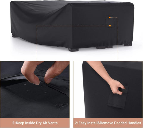 Mrrihand Outdoor Patio Furniture Covers Waterproof 102"Lx74"Wx28"H Black