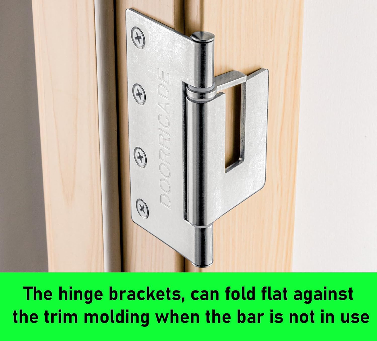 Doorricade Security Bar - Fits an Inward Opening Door 32-36" Wide-Silver