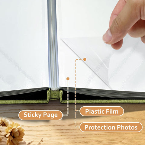 Large Photo Album Self Adhesive Scrapbook Album for 4x6 5x7 8x10 Pictures DIY Photo Book as Scrapbooking Supplies Kits, Birthday Gifts for Women Mom Wedding Baby Family Travel