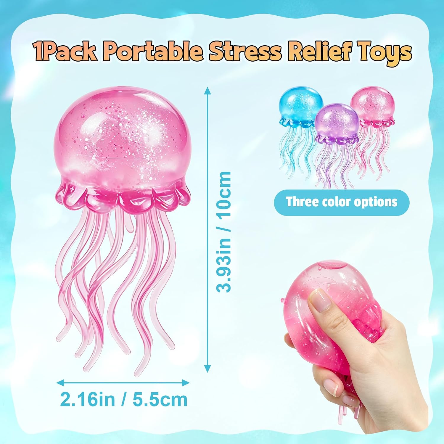 Jellyfish Squeeze Toy,2.16inch Jellyfish Squishy Malt Filled Squishy Sensory Fidget Toy,Ultra Soft Moldable Slow Rise Stress Relief Toy for Adults Anxiety Relief(Pink)