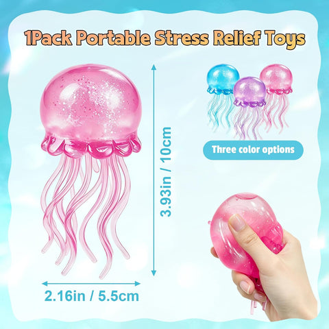 Jellyfish Squeeze Toy,2.16inch Jellyfish Squishy Malt Filled Squishy Sensory Fidget Toy,Ultra Soft Moldable Slow Rise Stress Relief Toy for Adults Anxiety Relief(Pink)