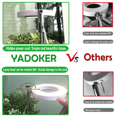 yadoker Plant Grow Light, LED Growing Light Full Spectrum for Indoor Plants,Height Adjustable, Automatic Timer, 5V Low Safe Voltage,Idea for Small Plant Light