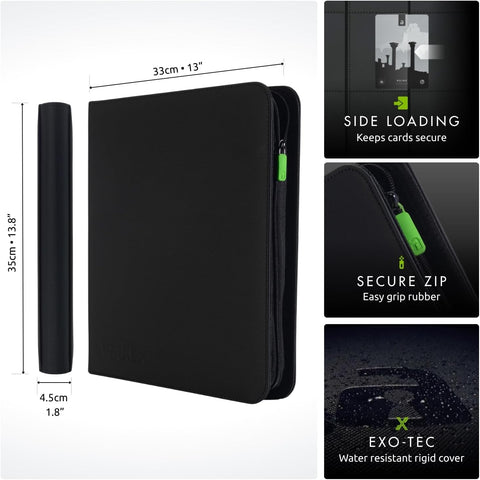 Vault X 12 Pocket Zip Trading Card Binder 480 Cards Exo-Tec (Black)