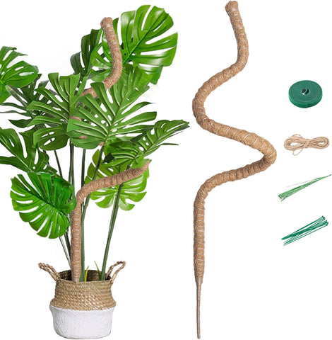 Mcbazel 63 Inch Moss Pole for Plants Monstera, Monstera Plant Support Stick, Bendable Moss Poles Plant Support Stick for Climbing Plants, Stick Support Stake Kit for Potted Plants, Pothos,Philodendron