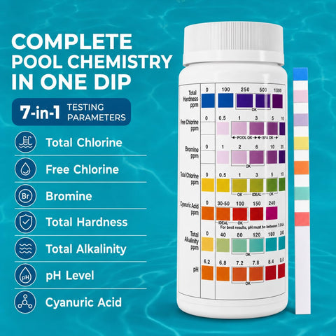 Varify 7in1 Pool Test Strips 150 Hot Tub Test Strips and Spa Test Strips