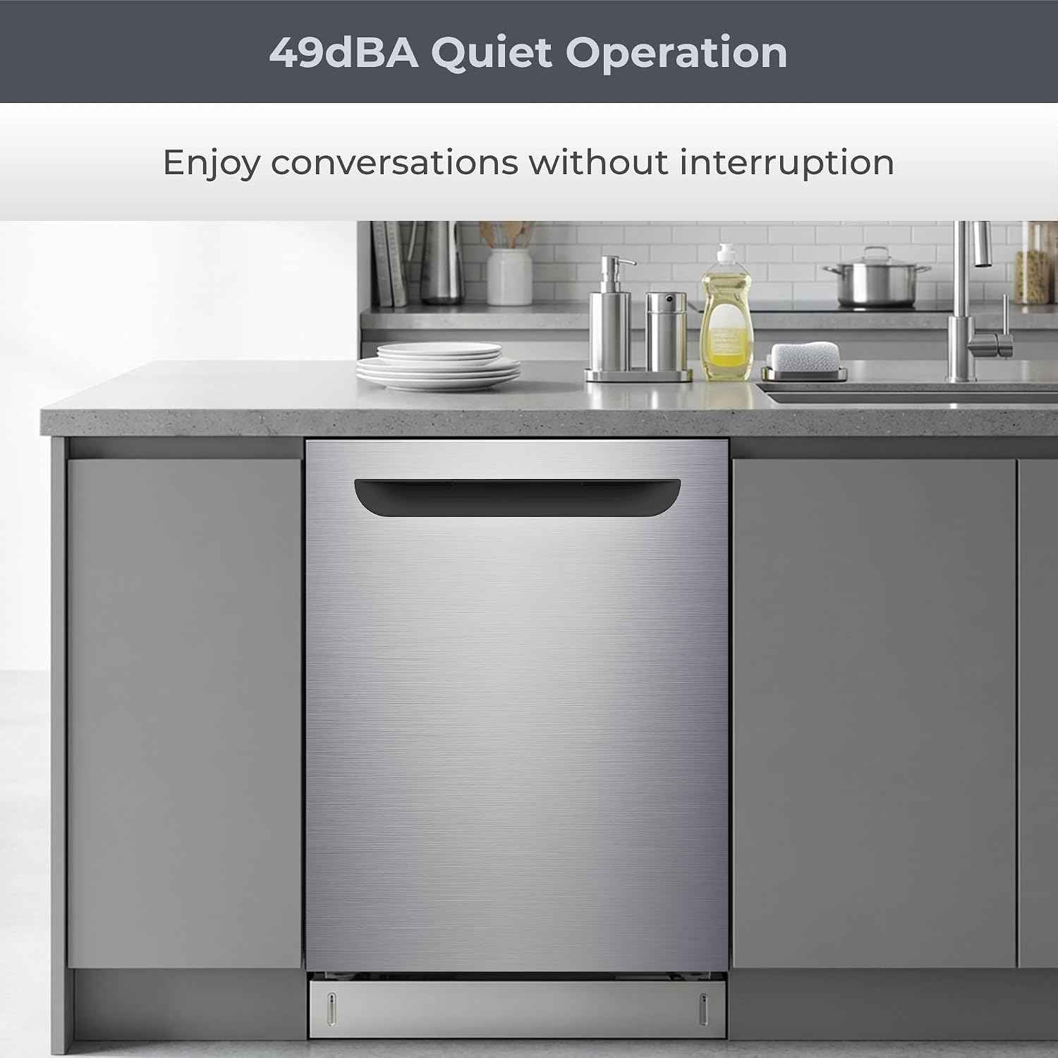 Kenmore 24 in Built-In Dishwasher (Lavavajillas) with Stainless Steel Tub, Top Control, 49 dBA Quiet Operation