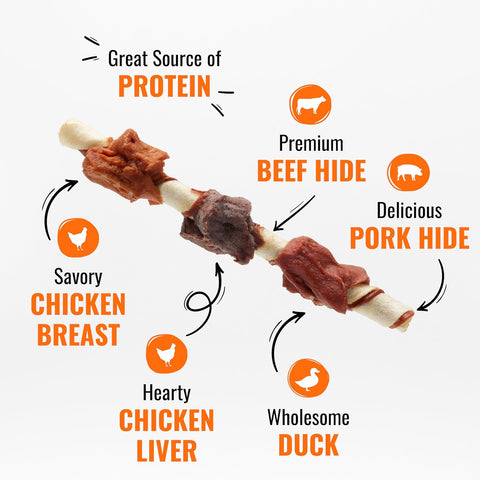Good 'n' Fun Kabobs Long-Lasting Dog Treat Made With Real Protein, 24 oz