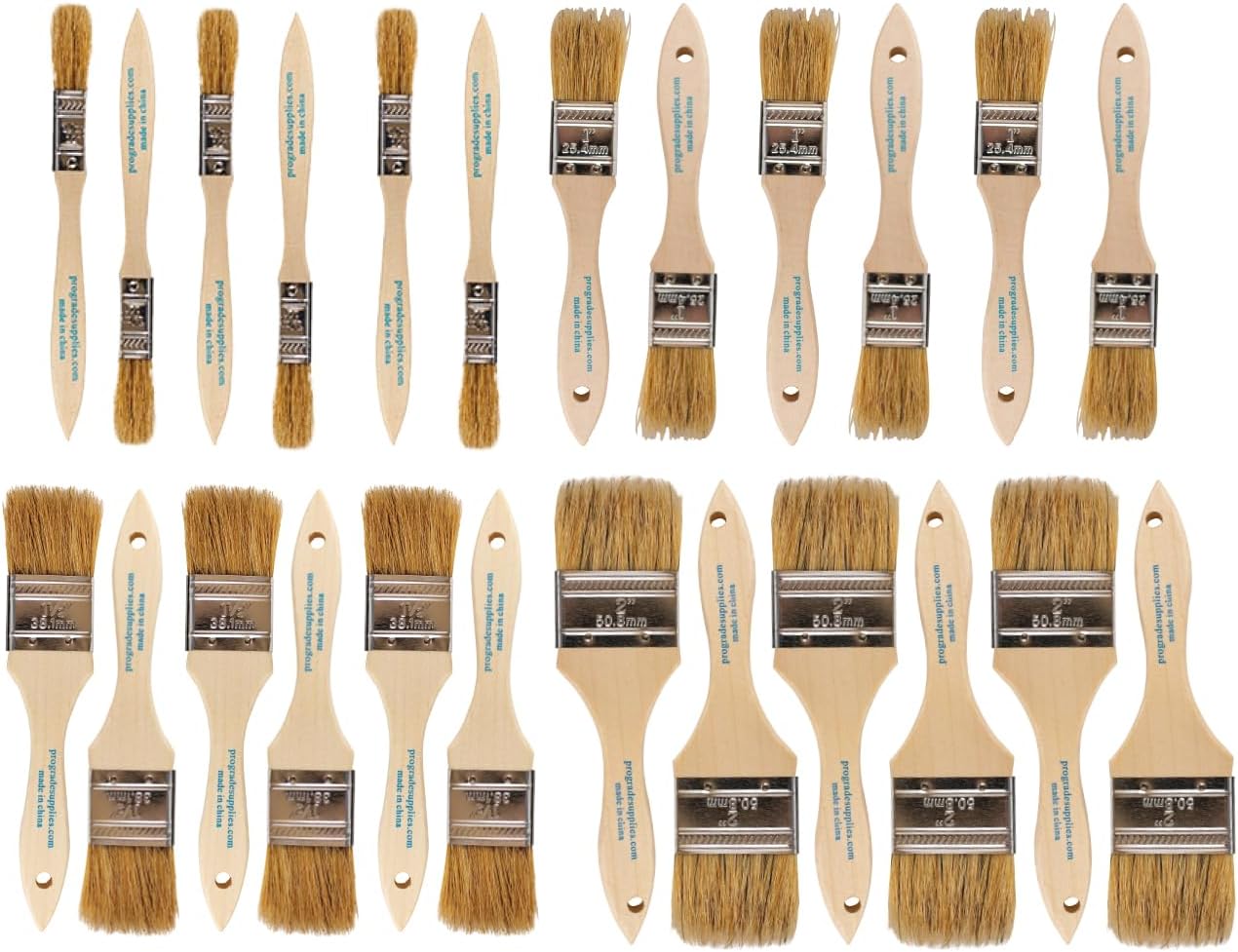 Pro Grade Chip Brushes, Disposable Paint Brushes, Assorted Sizes, 24 Piece