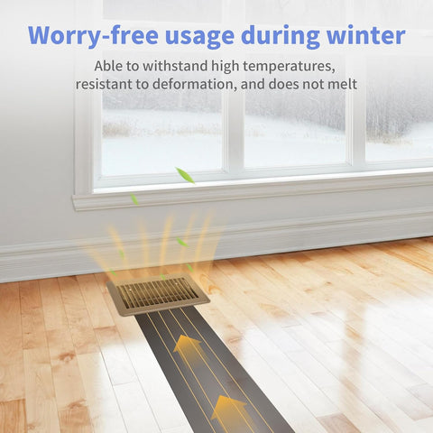 Howeall 4" x 8" Floor Register - Heavy Duty Steel Walkable Floor Vents - Easy Adjust Air Supply Lever - Vent Covers for Home (Brown)