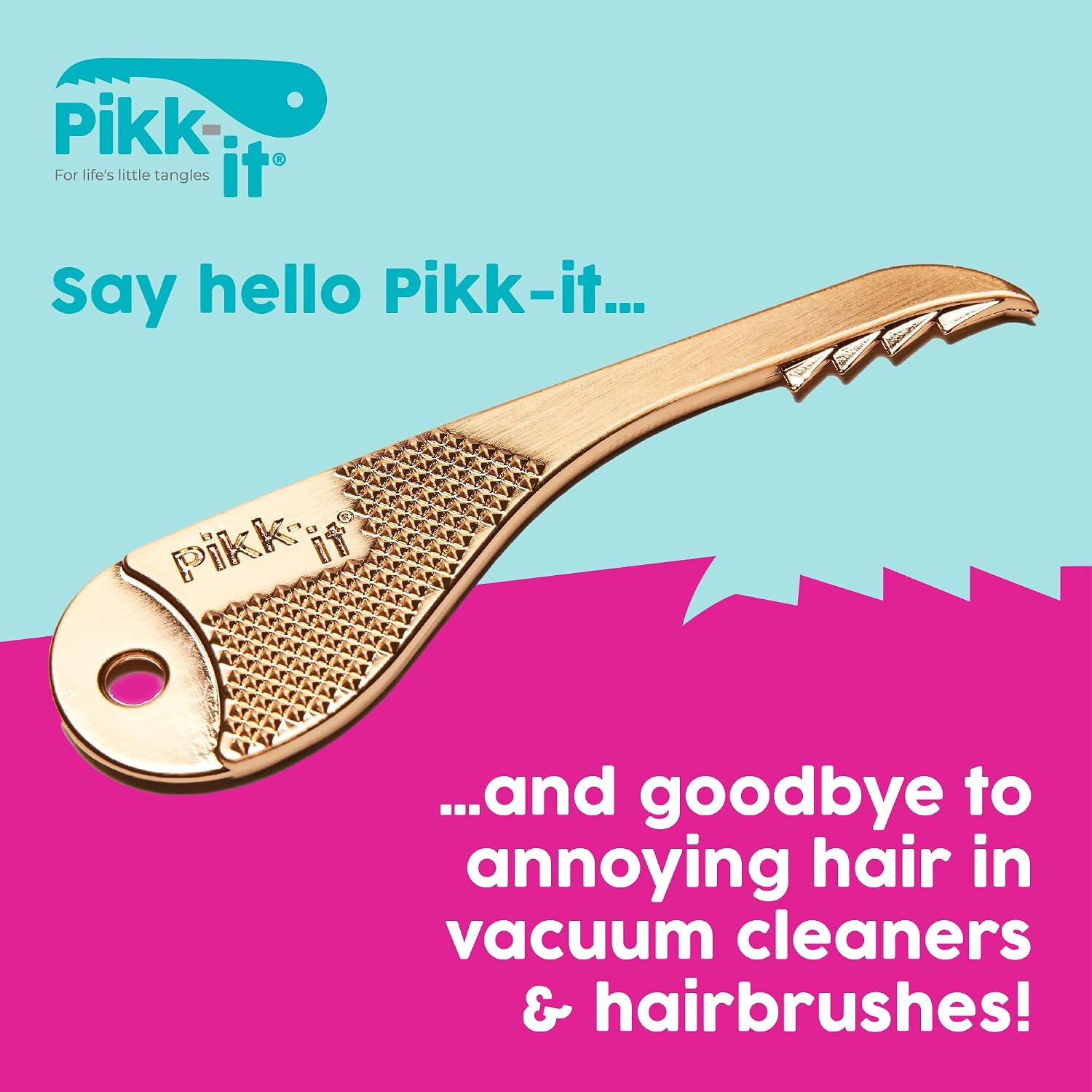 Pikk-it® Vacuum Hair Brush Cleaner Tool, Pet & Human Hair Removal Comb Rake
