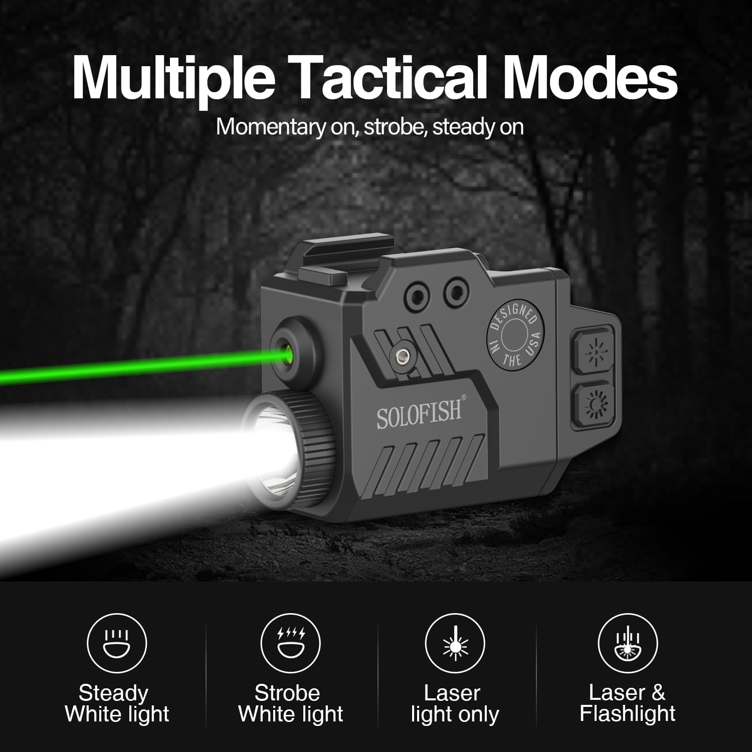 Solofish 800 Lumens Pistol Light Laser Combo