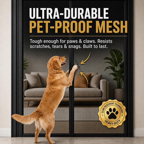 Premium Magnetic Screen Door, Heavy-Duty Reinforced Mesh, Ultra-Dense Weave, Smooth Auto-Close, Pets & Kids – Hands-Free, No-Gap Seal