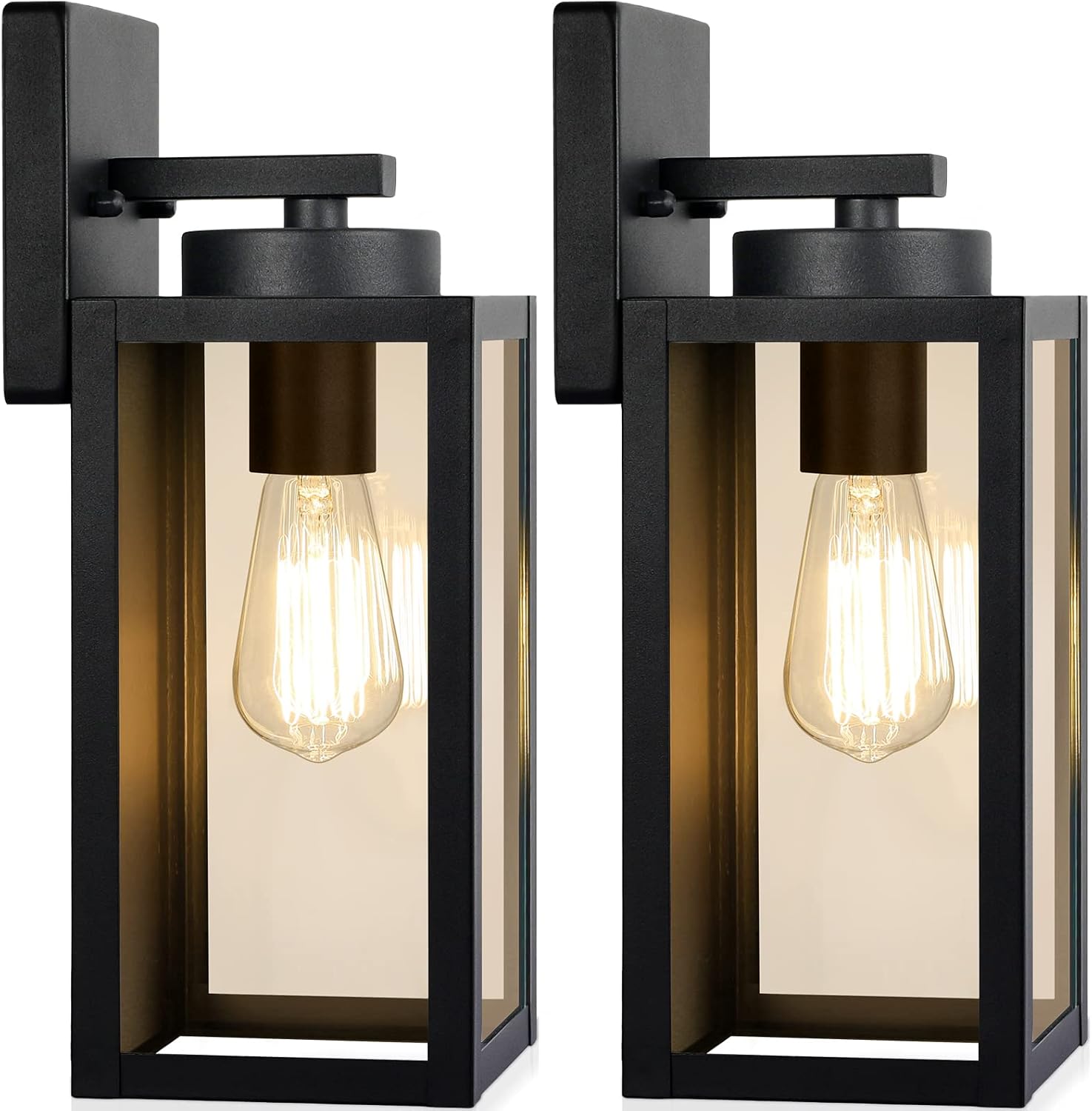 BesLowe Outdoor Wall Light Fixtures, Modern Black Exterior Wall Lanterns