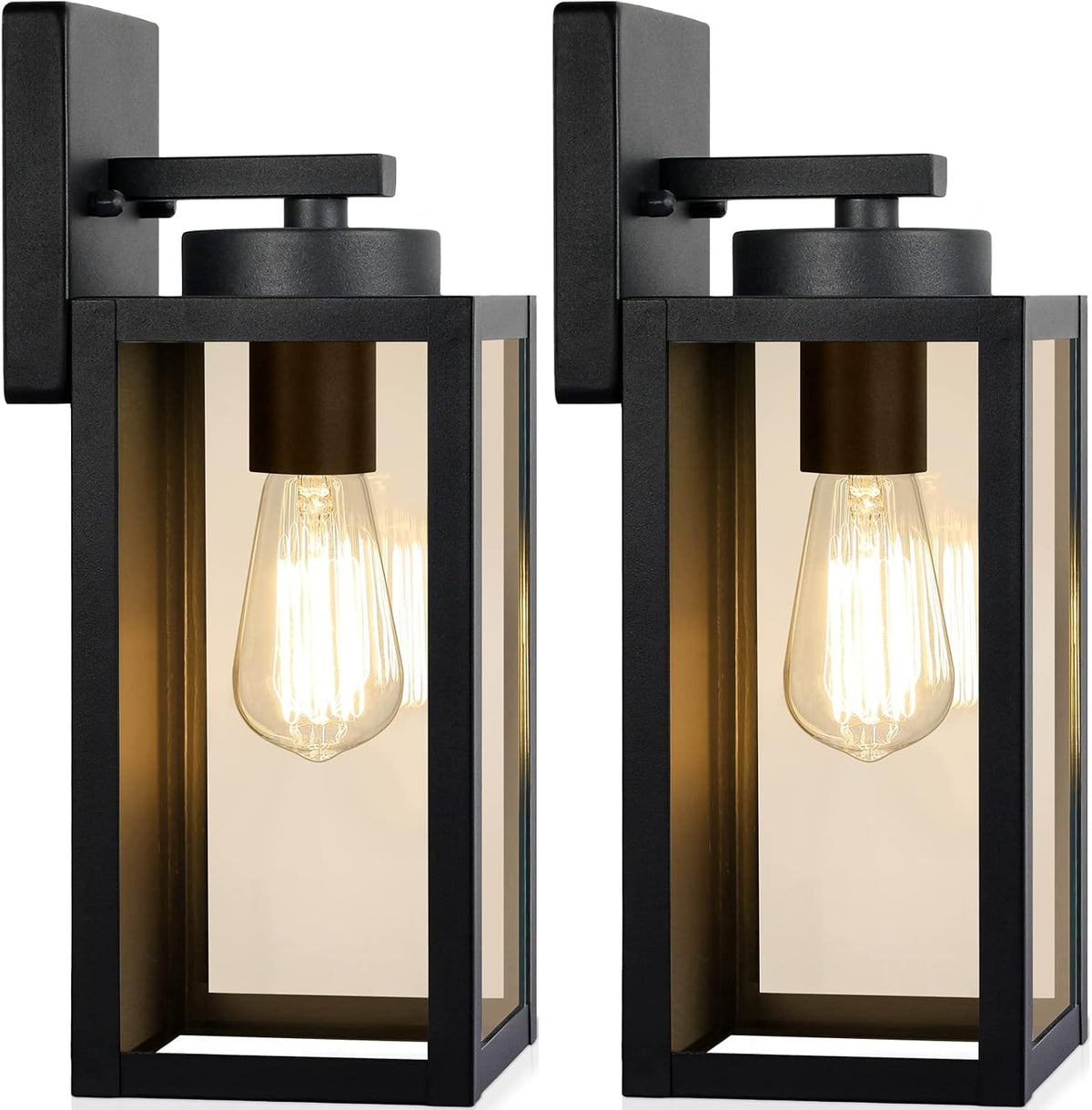 BesLowe Outdoor Wall Light Fixtures, Modern Black Exterior Wall Lanterns