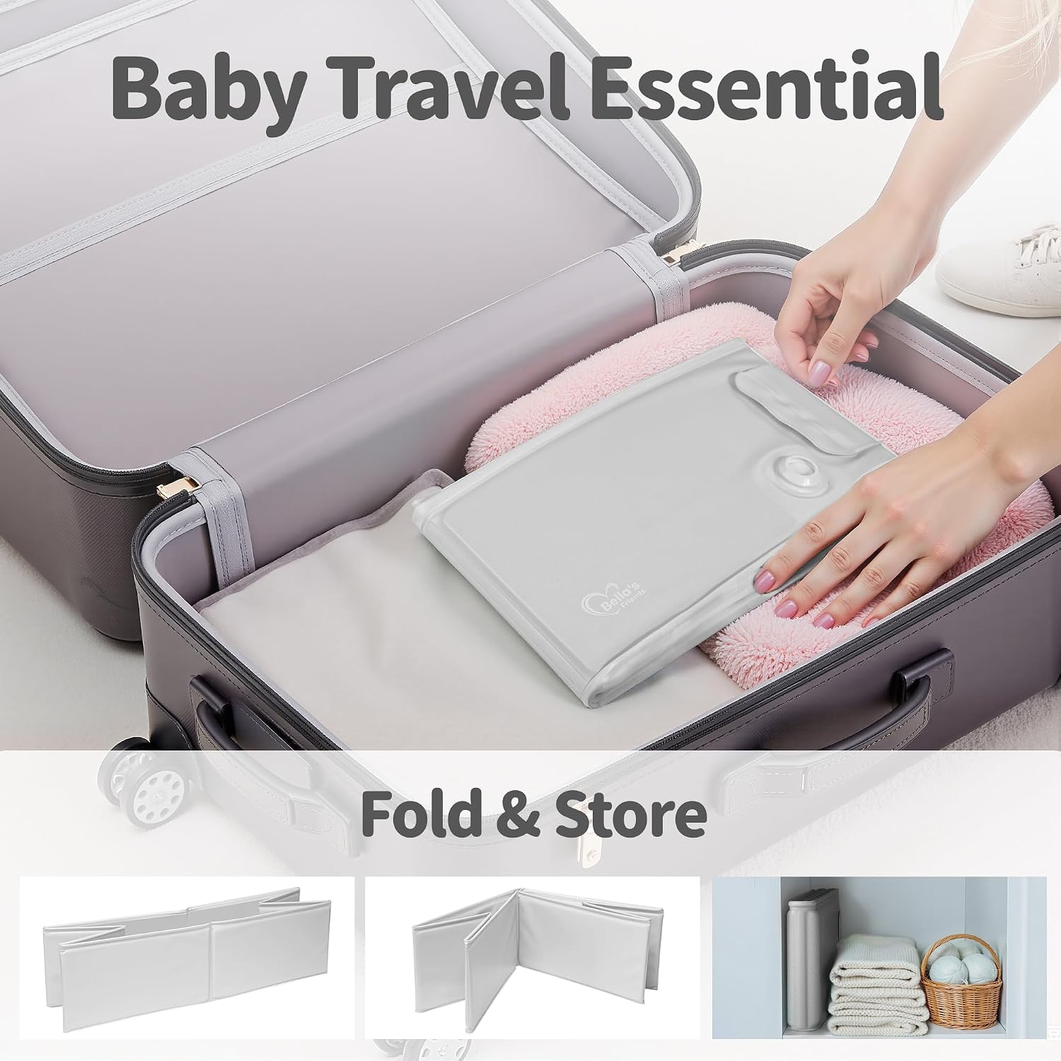 Baby Bathtub for 6M-3Y Toddler, Baby Shower Gifts & Registry Search for Boys Girls, Collapsible & Portable Bathtub for Beach Vacation Travel, Bath Essentials for Toddler, Newborn, Kids