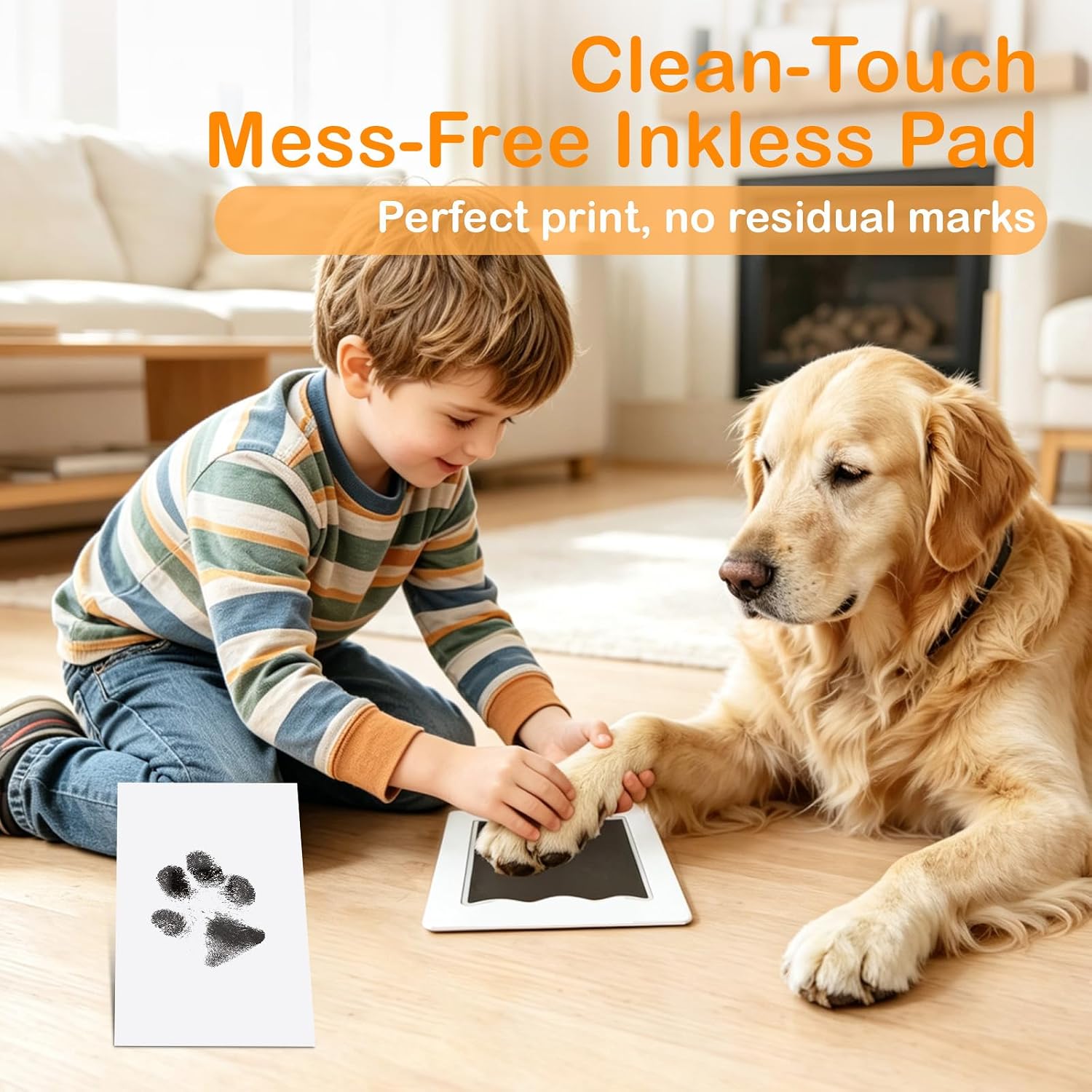 Nabance Inkless Paw Print Kit for Dogs Cat, Mess-Free Pet Paw & Nose Print